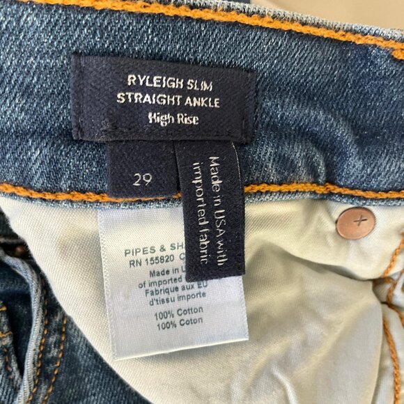 Veronica Beard Women's Ryleigh High Rise Ankle Slim Straight Jeans Blue Sz 29 - Picture 6 of 6